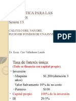 Sesión 13 y 14 Matemática Para Las Finanzas Flujo de Fondos Van b.c Tir 2021-1