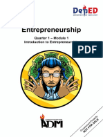 Pdfcoffee.com Entrepreneurship12q1 Mod1 Introduction to Entrepreneurship v3 PDF Free