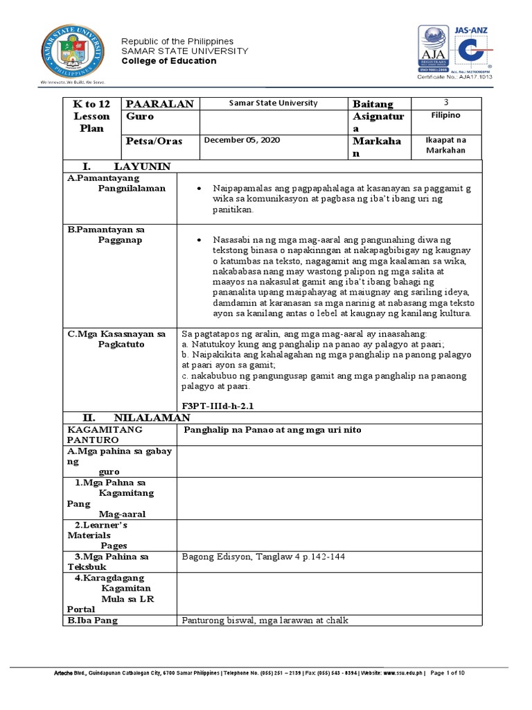 FS5 and 6 Final Lesson Plan | PDF