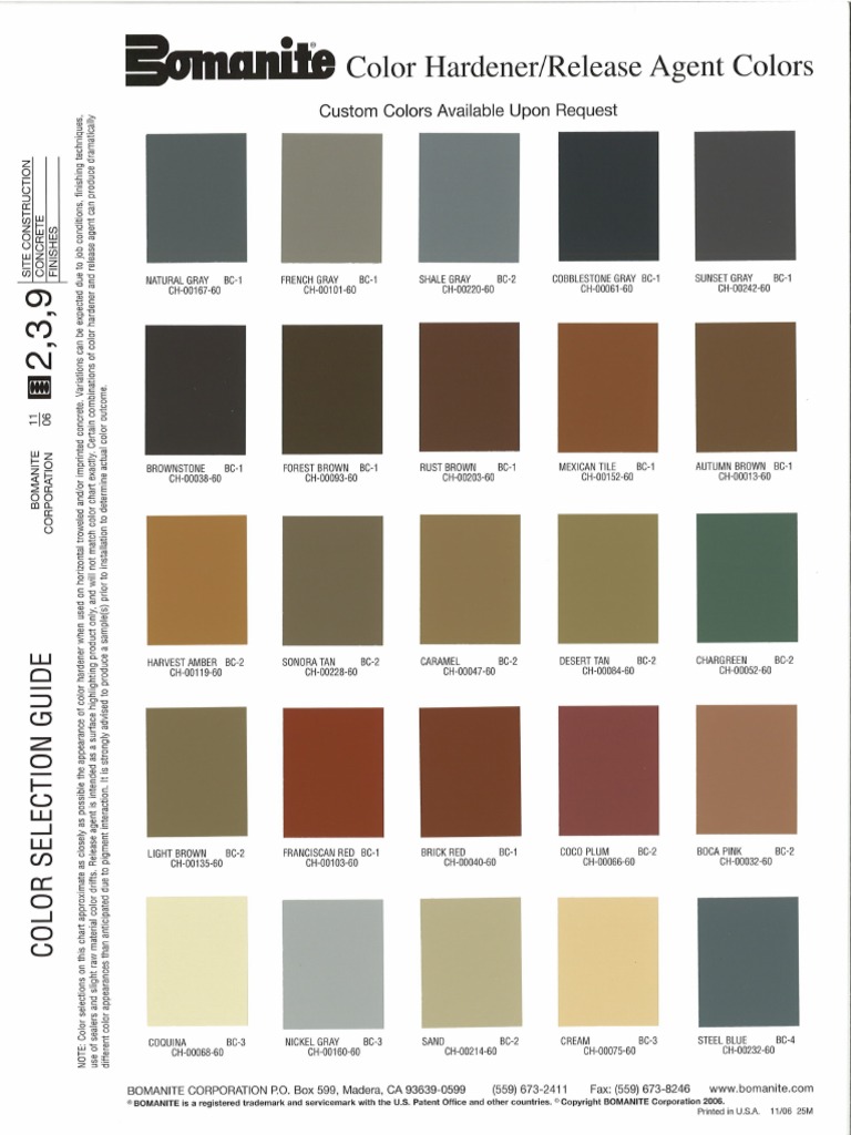 Bomanite Color Hardener and Release Agents | PDF