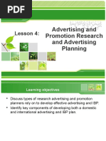 Lesson 4:: Advertising and Promotion Research and Advertising Planning