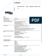 T40 Transformer Data Sheet