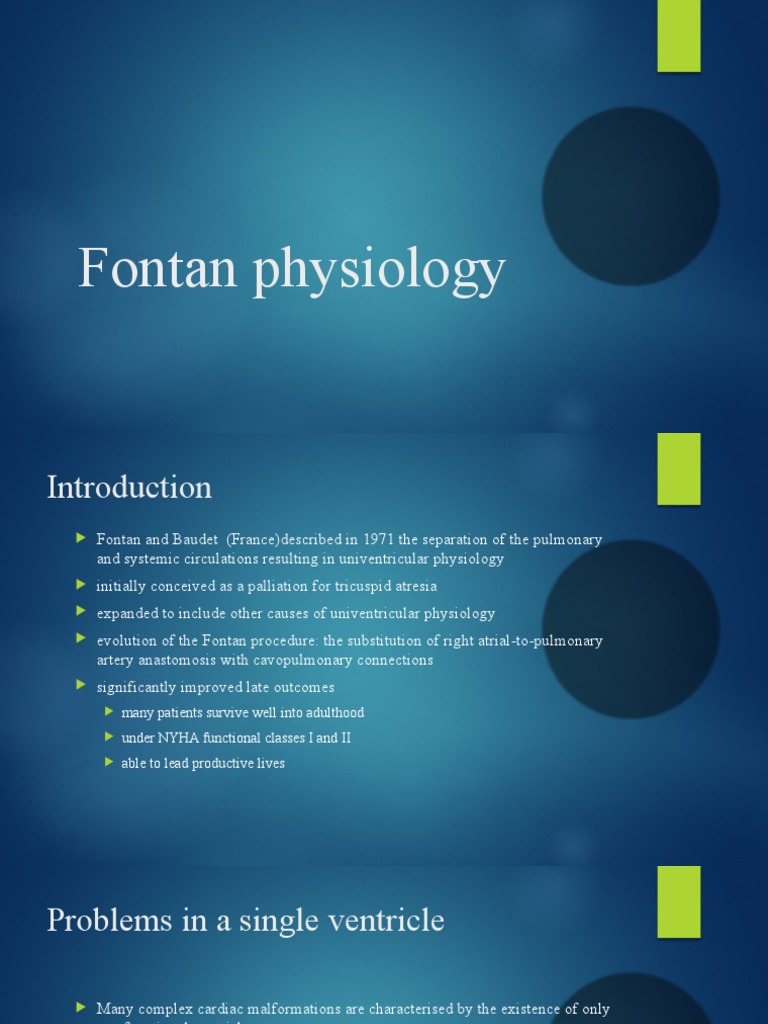 Fontan Physiology | PDF | Ventricle (Heart) | Circulatory System
