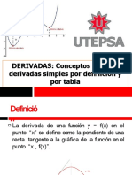 DERIVADAS: Conceptos Básicos, Derivadas Simples Por Definición y Por Tabla