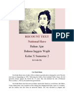 Recount Text National Hero: Bahan Ajar Bahasa Inggris Wajib Kelas X Semester 2