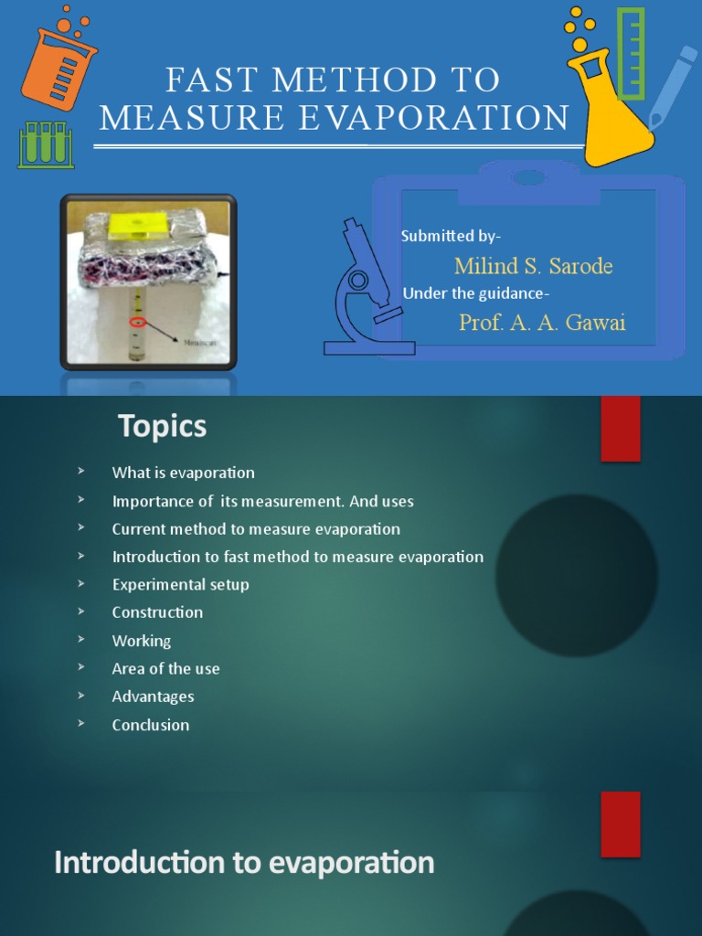 Fast Method To Measure Evaporation PDF Evaporation Water