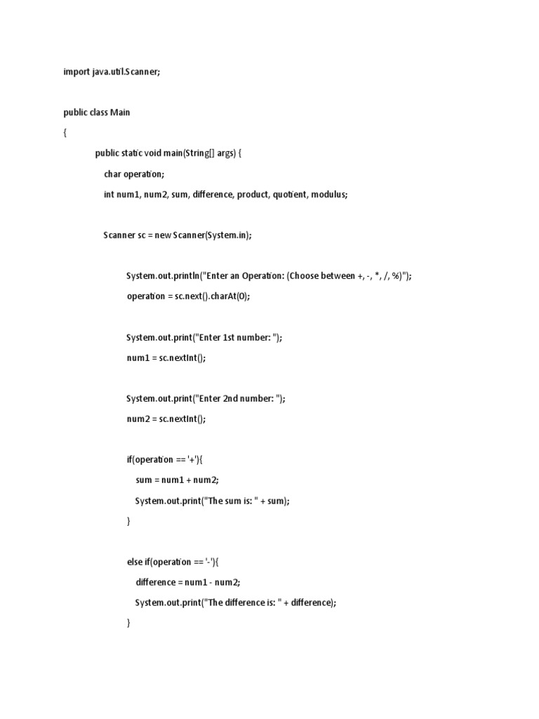 B. PERFORMANCE TASK - Simple Calculator | PDF