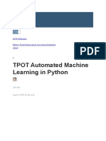 TPOT Automated Machine Learning in Python: 607K Followers Editors' Picks Features Deep Dives Grow Contribute About