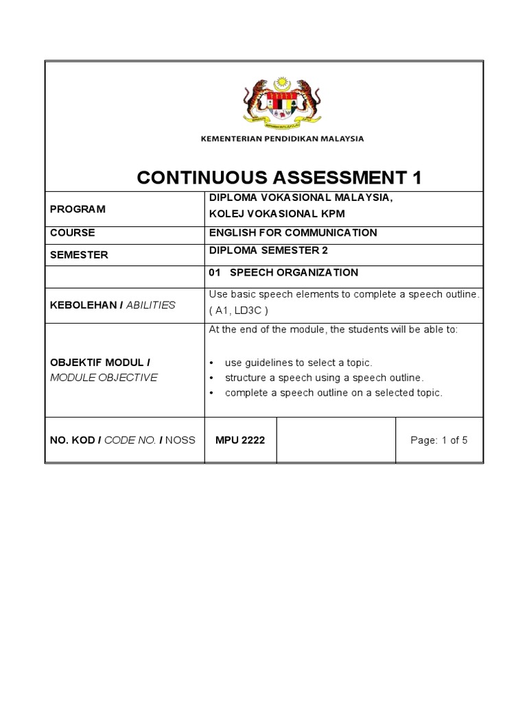 Speech Outline Pdf Rubric Academic Communication