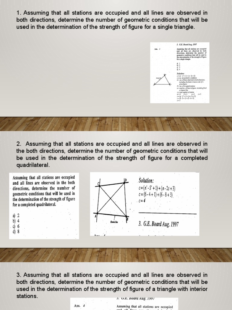 Geometric Conditions in Surveying Figures | PDF
