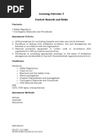 Learning Outcome 3 Control Hazards and Risks: Contents: - Safety Regulation