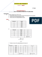 Statistics and Probability (WK 6-8)