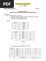 Statistics and Probability (WK 6-8)