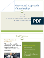 Trait & Behavioural Approach of Leadership
