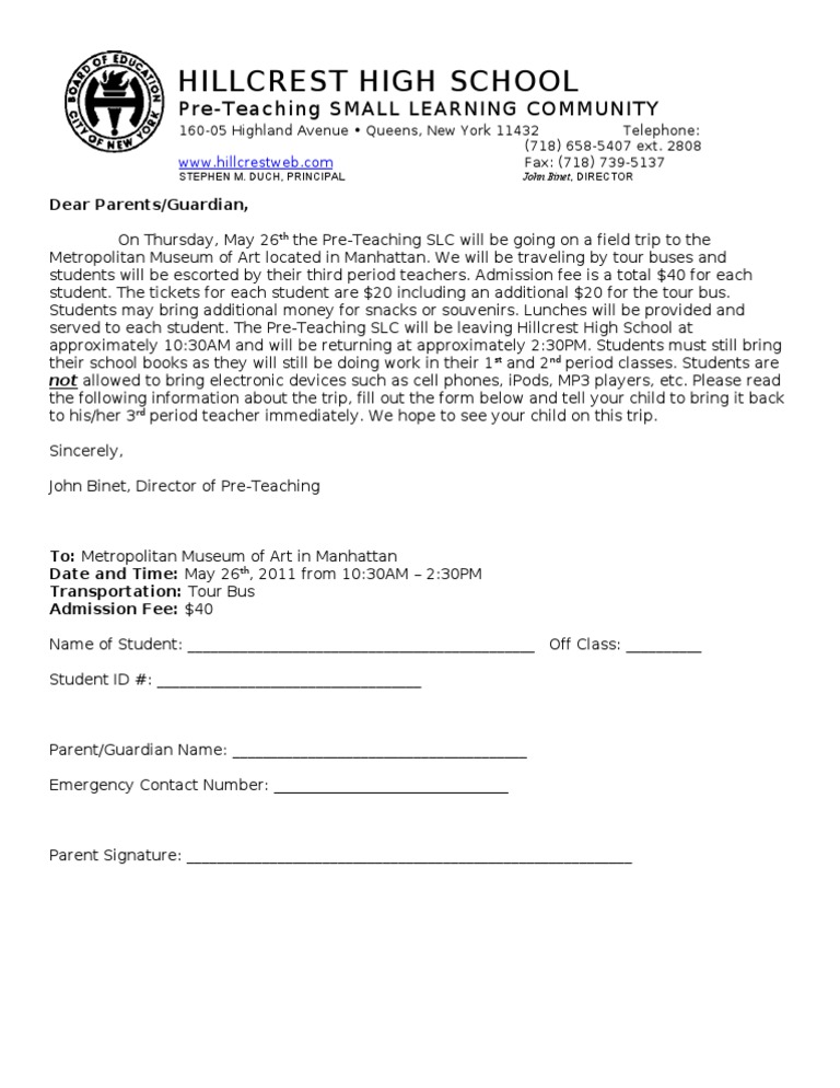 Permission slip pdf picture
