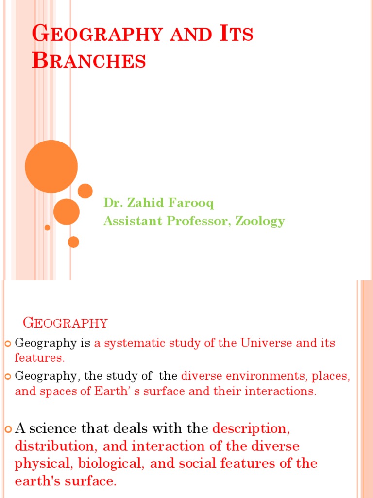 1 Geography and Its Branches PDF Geography Geomatics
