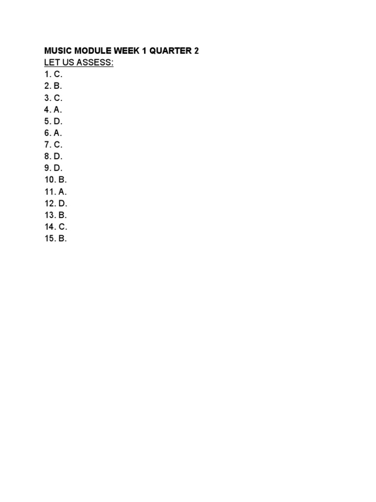 Music Module Week 1 Quarter 2 | PDF | Sports & Recreation | Social Science