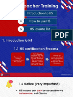 H5 Teacher Training: Introduction To H5 How To Use H5 H5 Lessons List