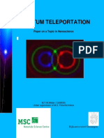 Quantum Teleportation: Paper On A Topic in Nanoscience