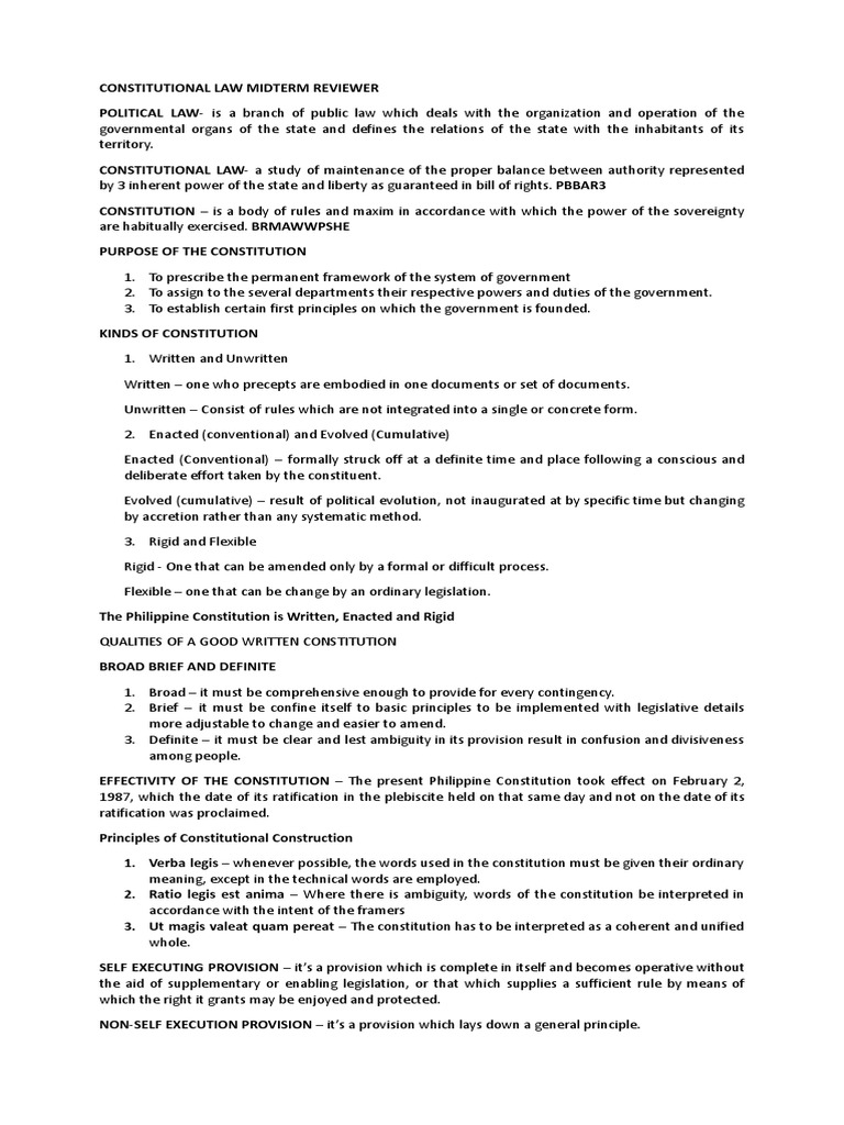 Constitutional Law1 Reviewer | PDF | Constitutional Amendment ...