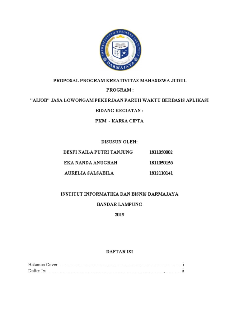 Proposal PKM Karsa Cipta "AIJOB" | PDF