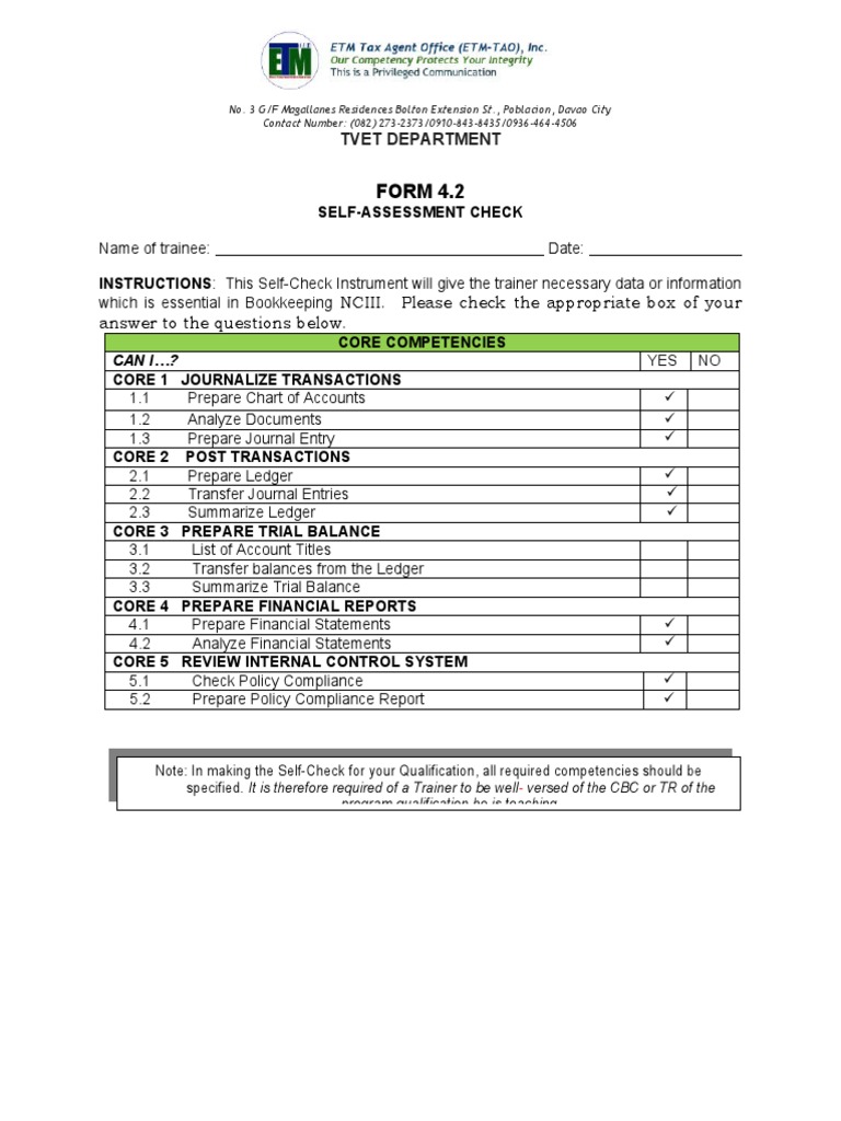 Trainees Training Requirements FORM 4.1 | PDF | Bookkeeping | Audit