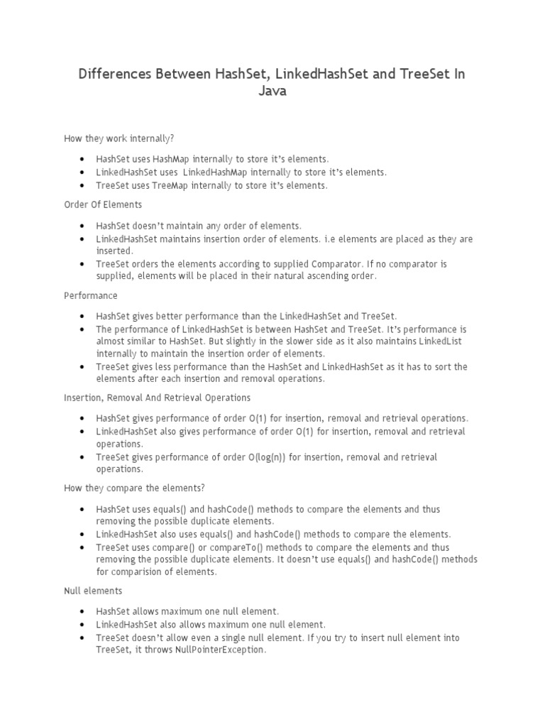 Differences Between Hashset, Linkedhashset and Treeset in Java ...