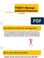 BSBFIN601 Manage Organisational Finances: Presentation 1