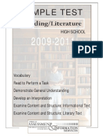 Reading/Literature: Sample Test