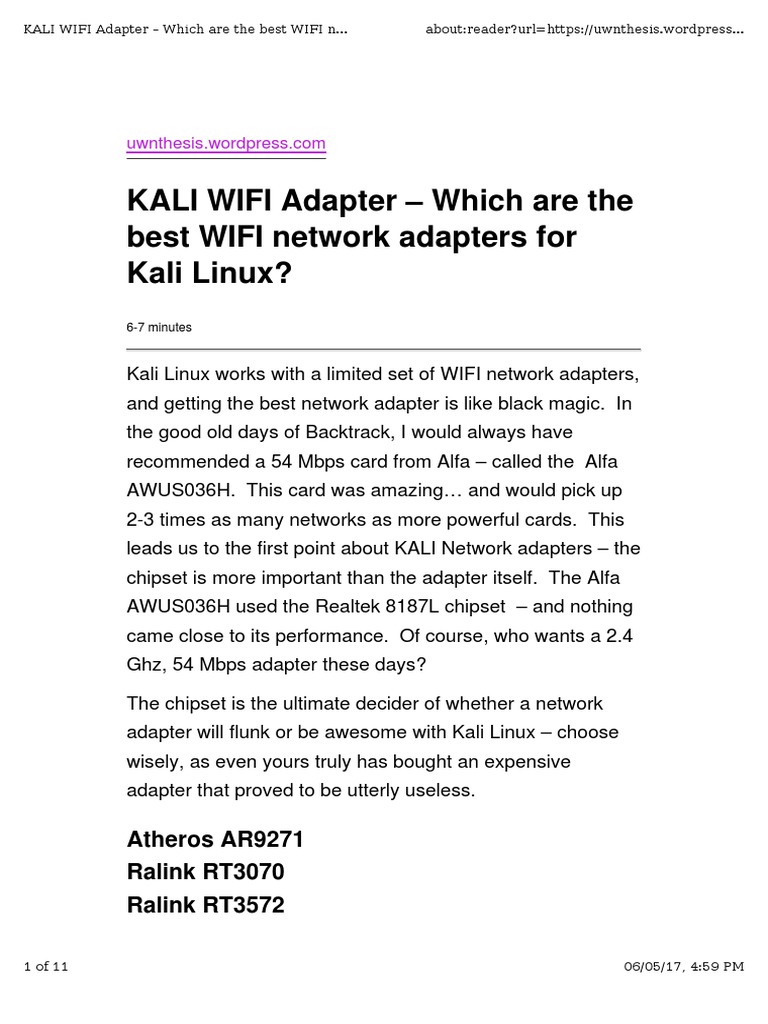 KALI WIFI Adapter Which Are The Best WIFI Network Adapters For Kali