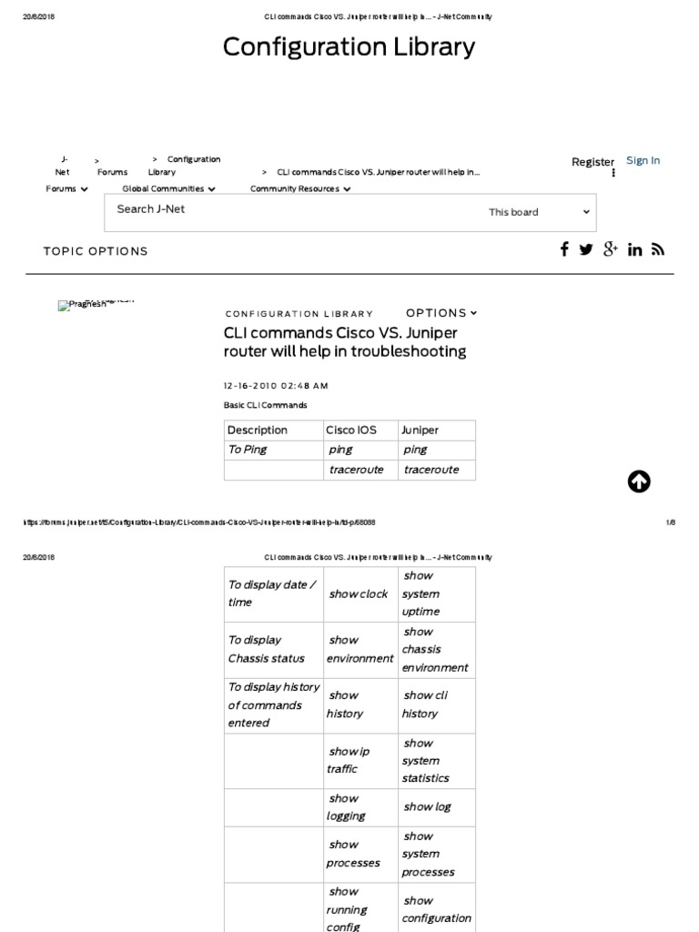 Cisco vs Juniper CLI Commands Guide | PDF | Command Line Interface ...
