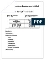 CH3510 Momentum Transfer and MO Lab: 7.flow Through Venturimeter