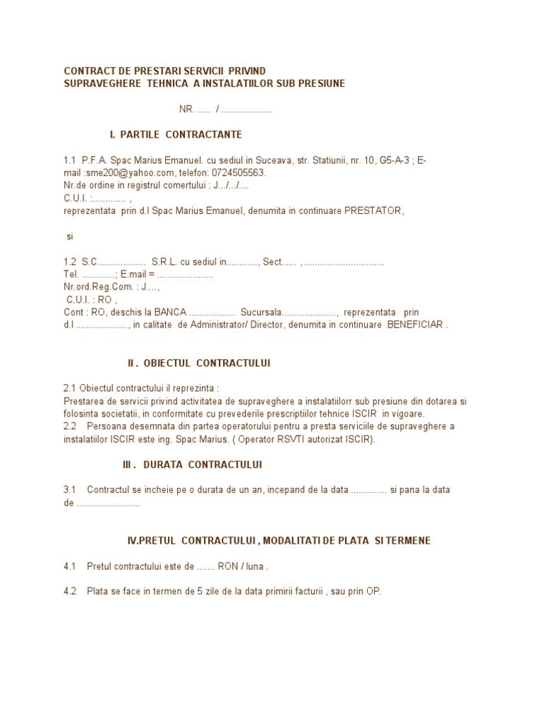 CONTRACT Rsvti IMSP | PDF