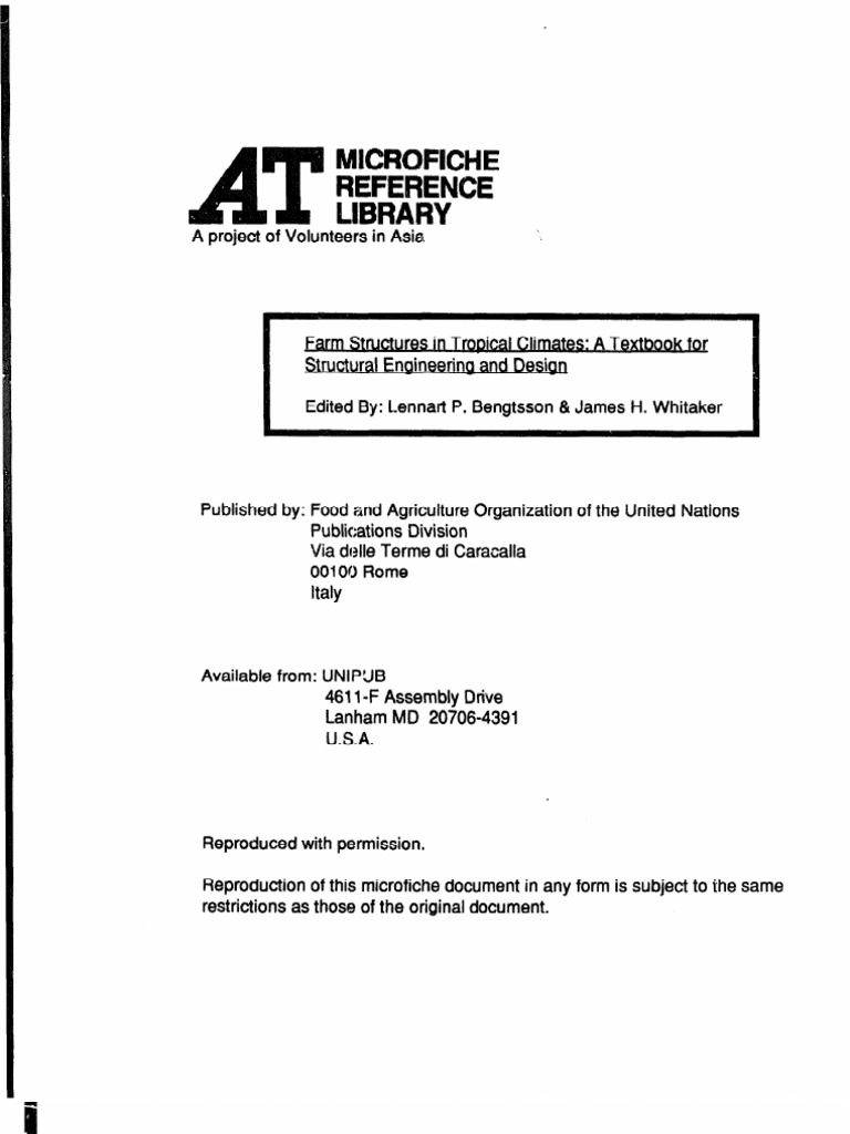 Farm Structures in Tropicalo Climates | PDF | Drawing | Technical