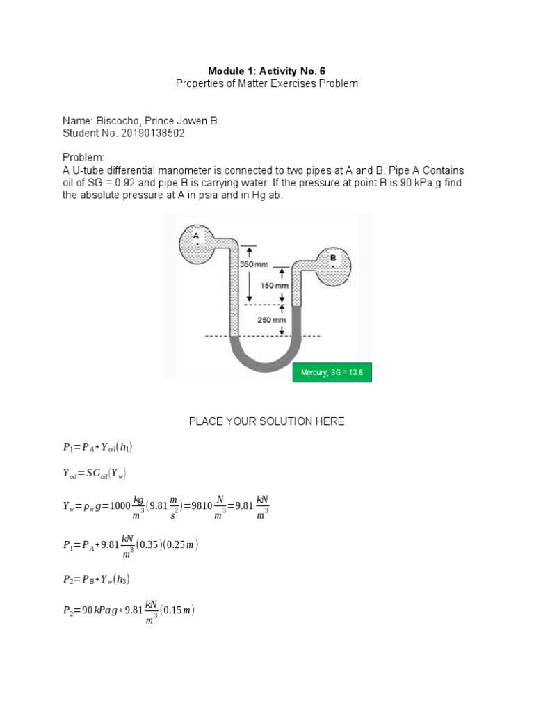 Lesson 1 Exercises Problem No. 6 | PDF