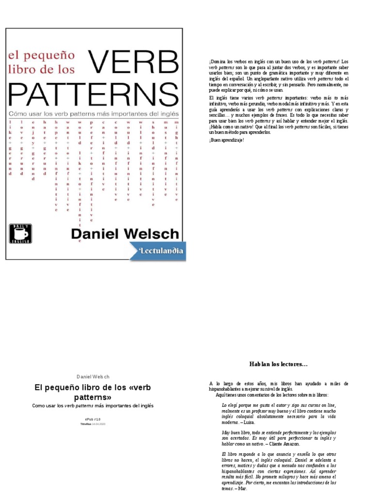 Guía de Verb Patterns en Inglés | PDF | Verbo | Idioma en Inglés