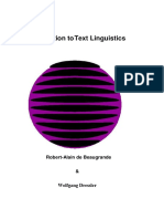 Introduction To Text Linguistics