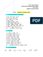 Operatii Cu Radicali - Cls VII - Fisa de Lucru