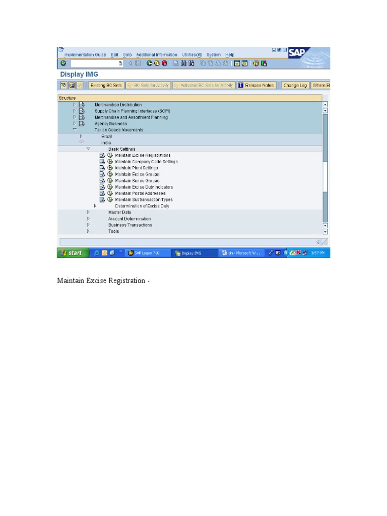 Maintain Excise Registration | PDF
