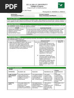 De La Salle University: College of Science Department of Mathematics