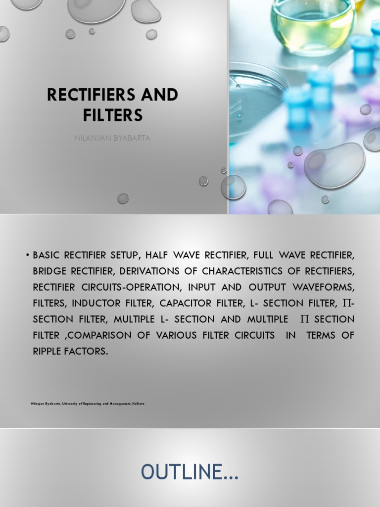 Rectifiers and Filters PDF Rectifier Power Supply
