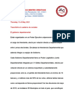 Liceo Pedagógico Mentes Creativas: Thursday 13 of May 2021 Trascribirlo Al Cuaderno de Sociales El Gobierno Departamental
