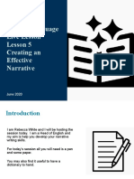 English Language Live Lesson Lesson 5 Creating An Effective Narrative