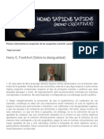Homo Sapiens Sapiens Homo Creativus - Harry G. Frankfurt (Sobre La Desigualdad)