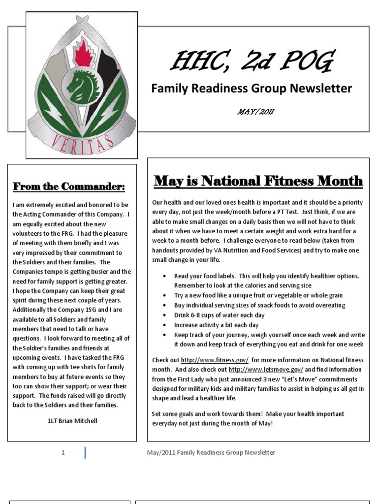 May 2011 Family Readiness Group Update | PDF | Foods | Armed Conflict