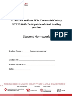 V2 - SITXFSA002 Participate in Safe Food Handling Practices Student Homework