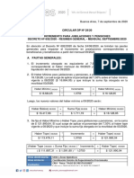 Circular Dp 29-2020 Incremento Para Jubilaciones y Pensiones. Decreto Nº 692-2020 - Regimen General - Mensual Septiembre-2020