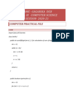 Class XI Sample Practical File Computer