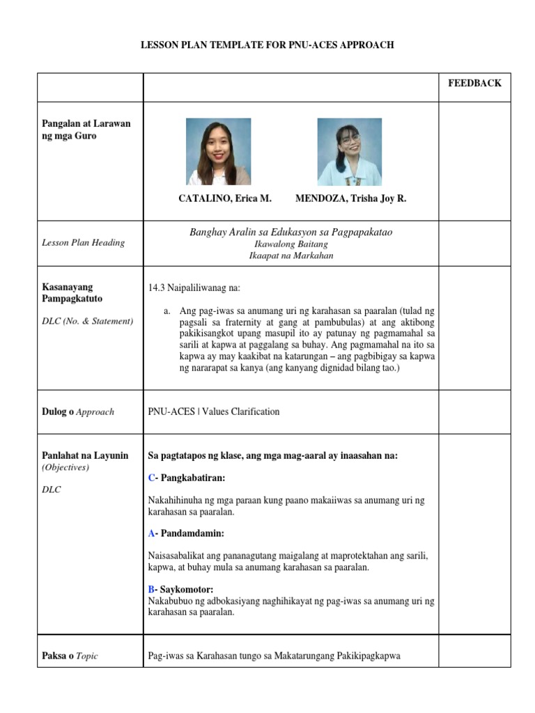 Draft 1 - Lesson Plan | PDF
