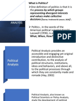 Politics and Political Analysis